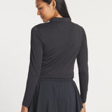 Women's Catalyst Polo L/S | Point Collar | Black Sands