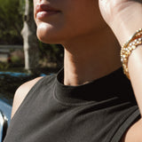 Pique Sleeveless Mock Neck | Black Sands