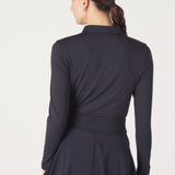 Women's Catalyst Polo L/S | Point Collar | Black Sands