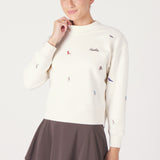 Women's Cloud Mockneck Pullover | Birdie Embroidery