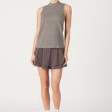 Pique Sleeveless Mock Neck | Checkerboard