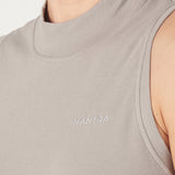 Pique Sleeveless Mock Neck | Clay