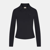 Women's Catalyst Polo L/S | Point Collar | Black Sands